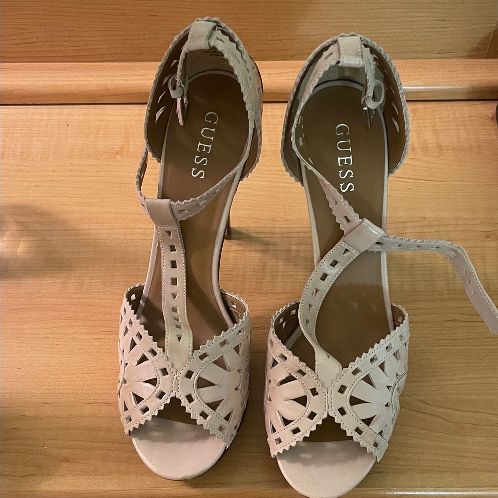 Guess Women's Beige Heeled Sandals